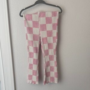 • Grayson Mini • NWOT Toddler Girls Pink and White Checkered Pants 3T
